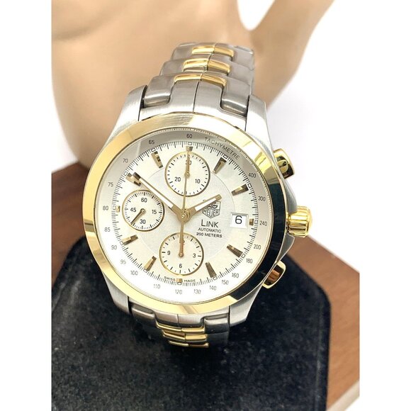 Tag Heuer Men's Watch CJF2150 Swiss Automatic Chronograph 18k Yellow Gold Steel - Picture 1 of 16